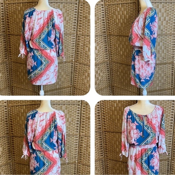 Cache, Striking Mini Dress,Lightweight, Elastic Waist,Excellent w/Boots,Size M - Picture 6 of 11